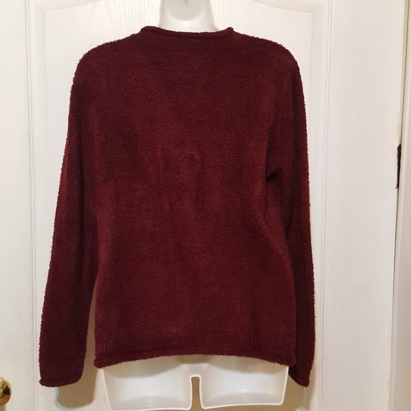 croft & barrow sweater size:s very cozy and warm  color is maroon - Picture 3 of 9